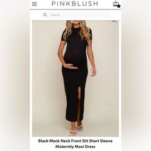 Pinkblush Black Short Sleeve Maxi Dress